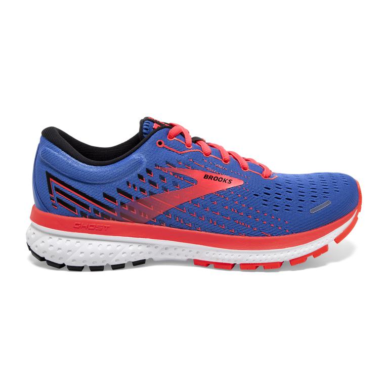 Brooks Ghost 13 Women's Road Running Shoes - Blue/Coral/White (65192-NHOX)